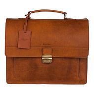 VINTAGE SCOTT BRIEFCASE 2-COMP cognac